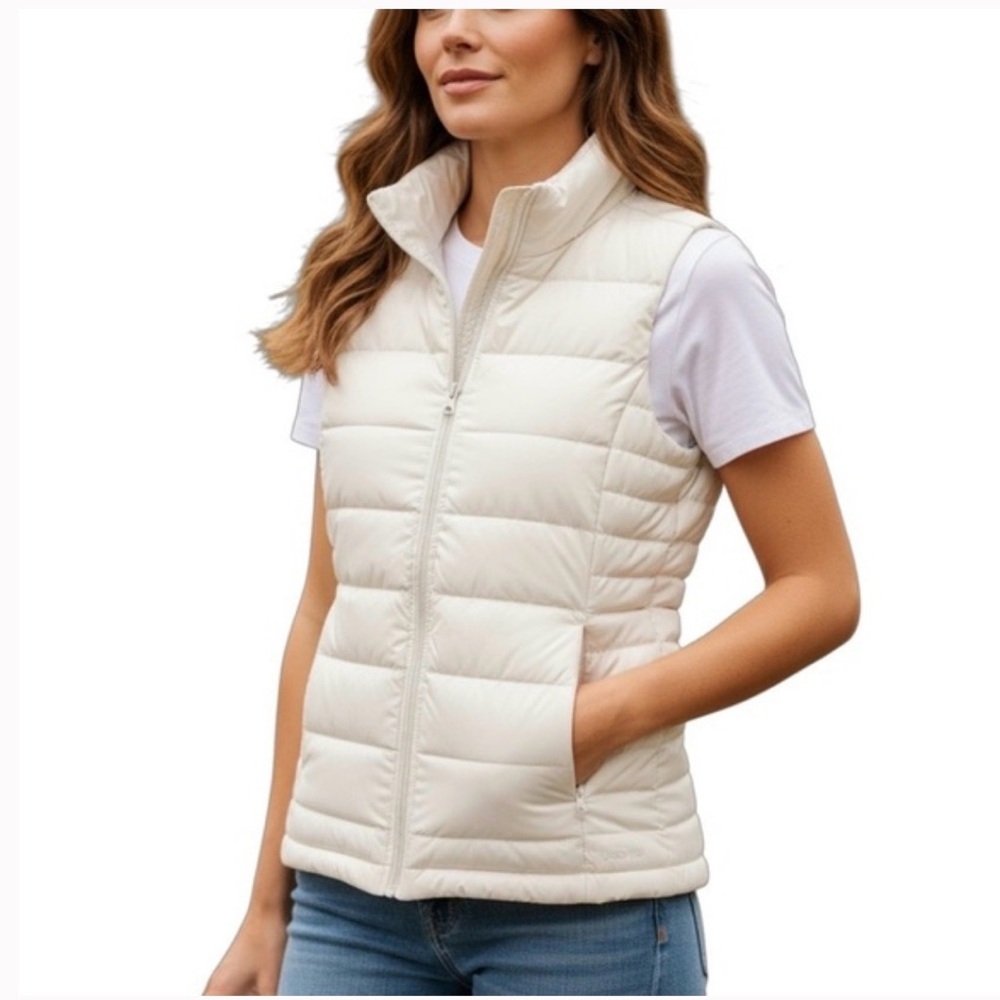 Lands' End Cream Quilted Vest for Layering NWOT